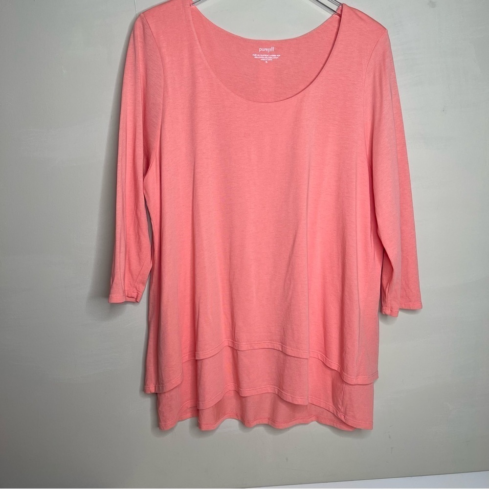 J. Jill Women Pure Jill Elliptical Layeredd Cotton Tunic Top